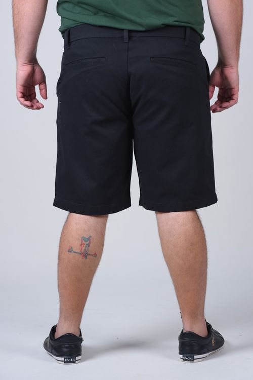 Bermuda chino plus size preto