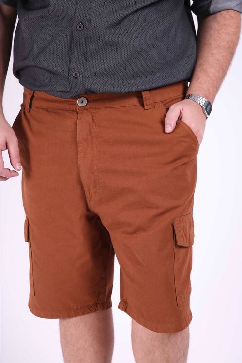 Bermuda sarja básica plus size  caramelo