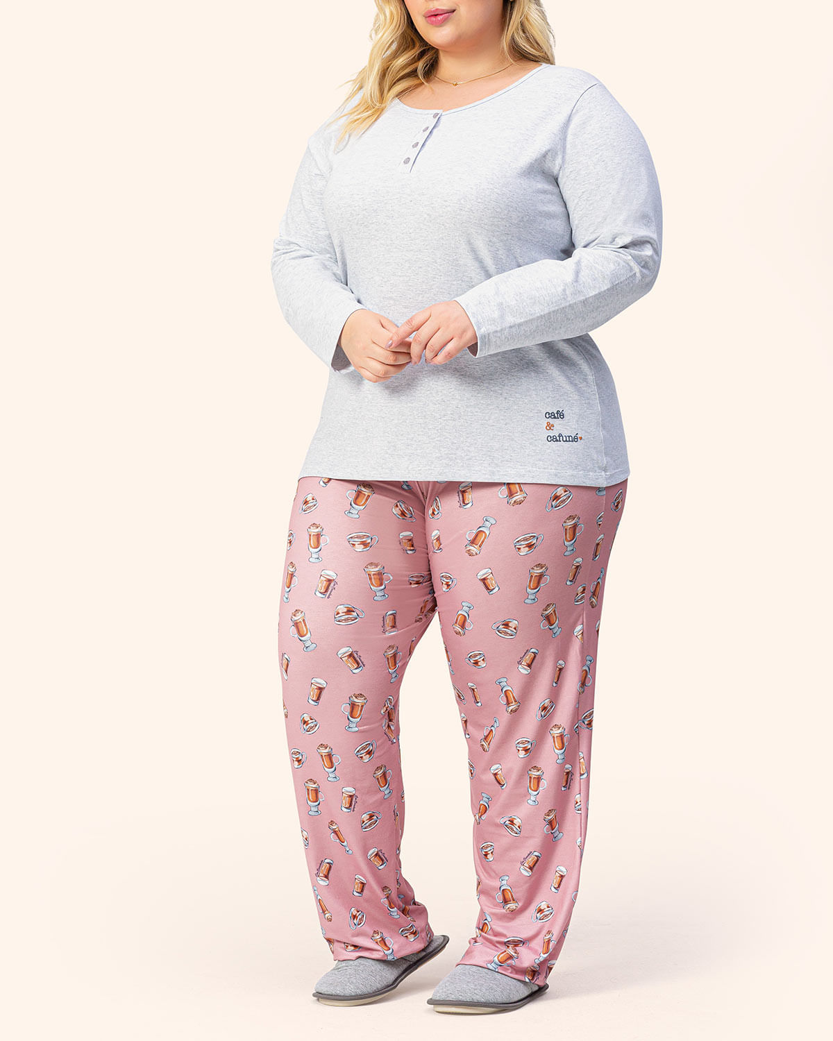 Pijama Plus Size Feminino Daniela Tombini Fleece