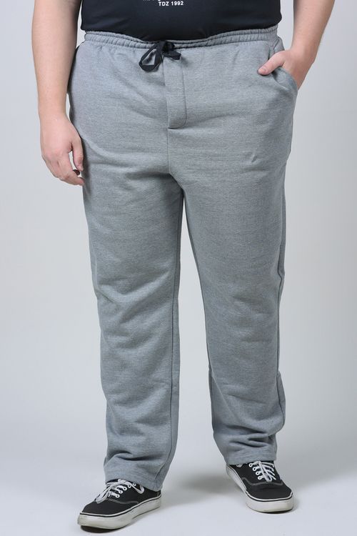 Calça moletom felpado plus size cinza