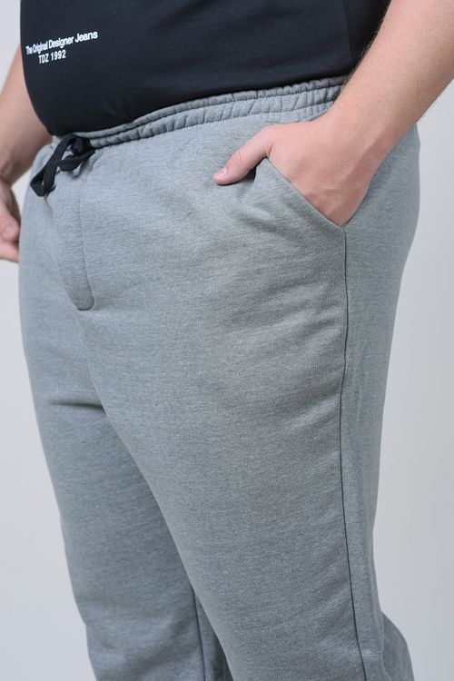 Calça moletom felpado plus size cinza