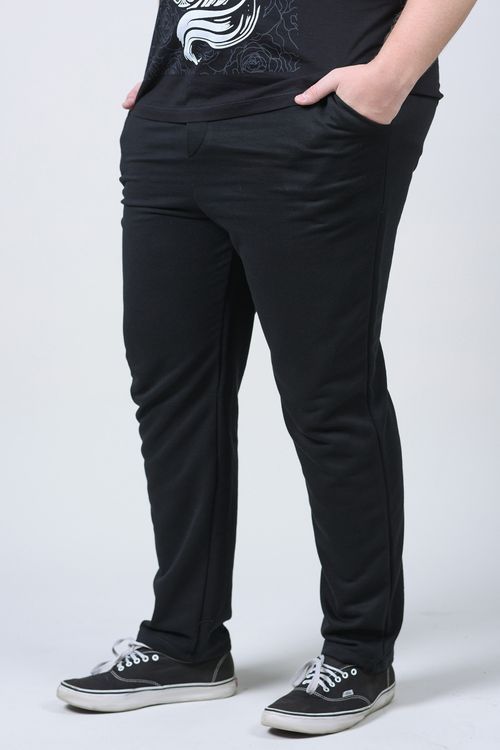 Calça moletom sem felpa plus size preto