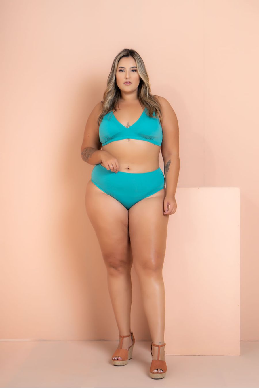 Biquíni Top Triângulo Verde Plus Size