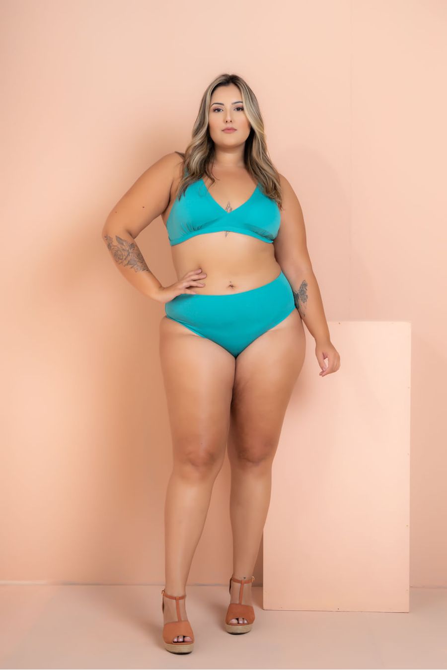 Biquíni Top Triângulo Verde Plus Size
