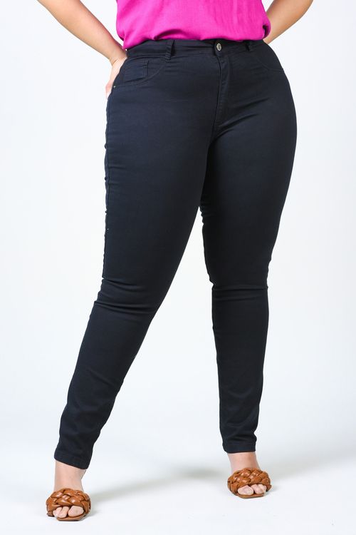 Calça skinny color plus size preto