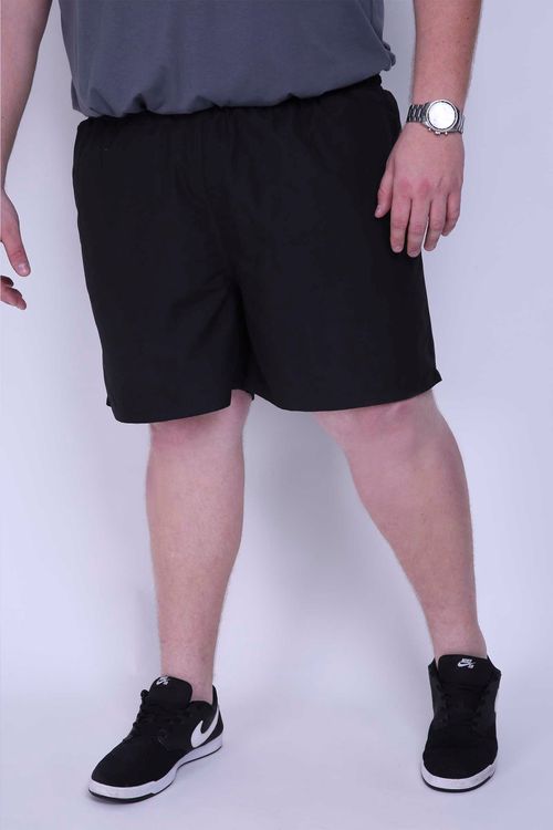 Short tactel com sunga plus size preto