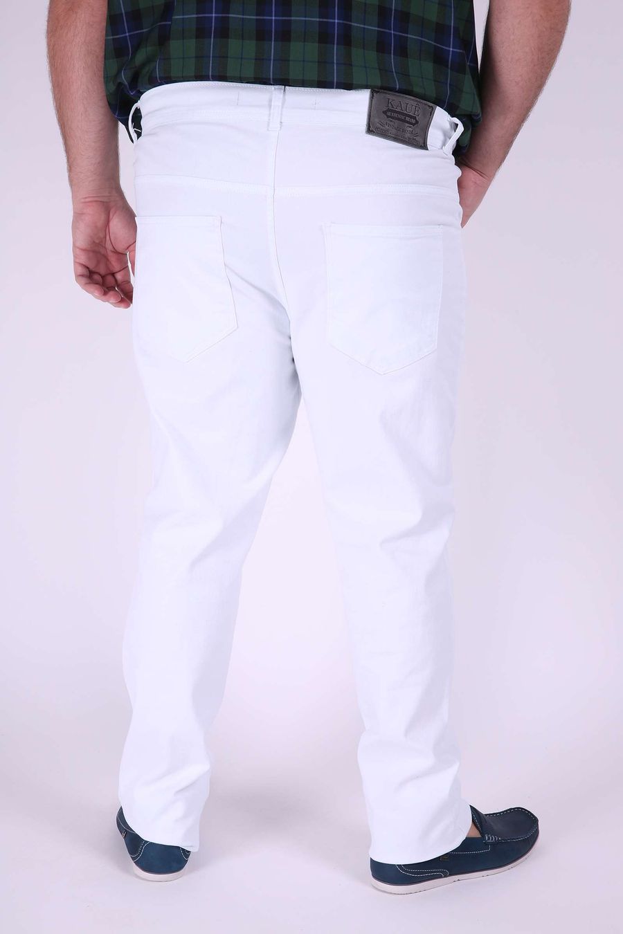Calça masculina sarja plus size branco