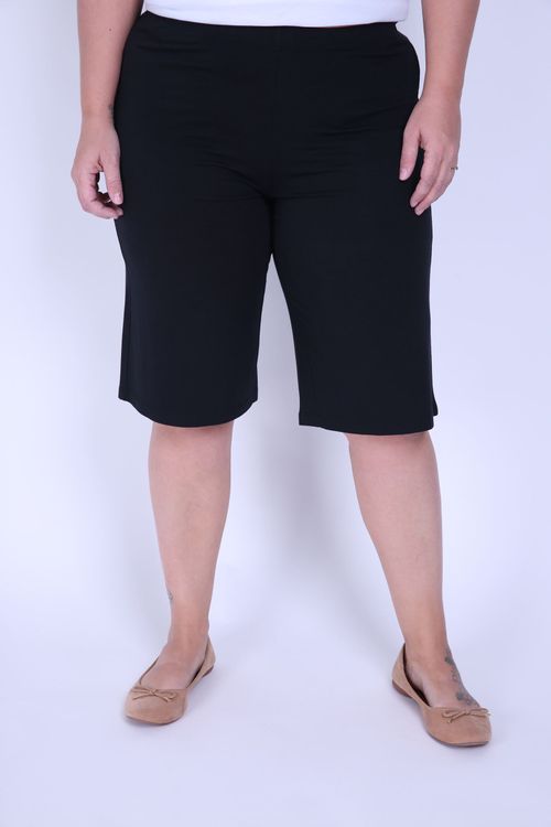 Bermuda viscolycra plus size preto