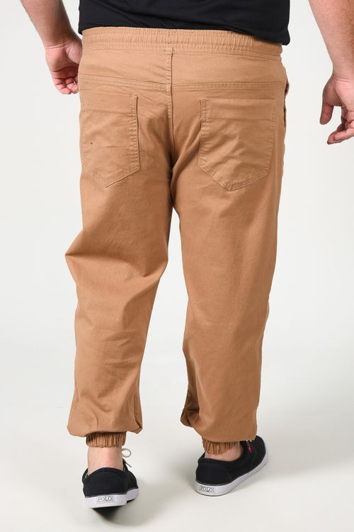 Calça Jogger Sarja Masculina Marrom