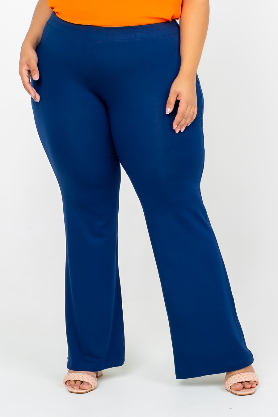 Calça flare  plus size azul marinho