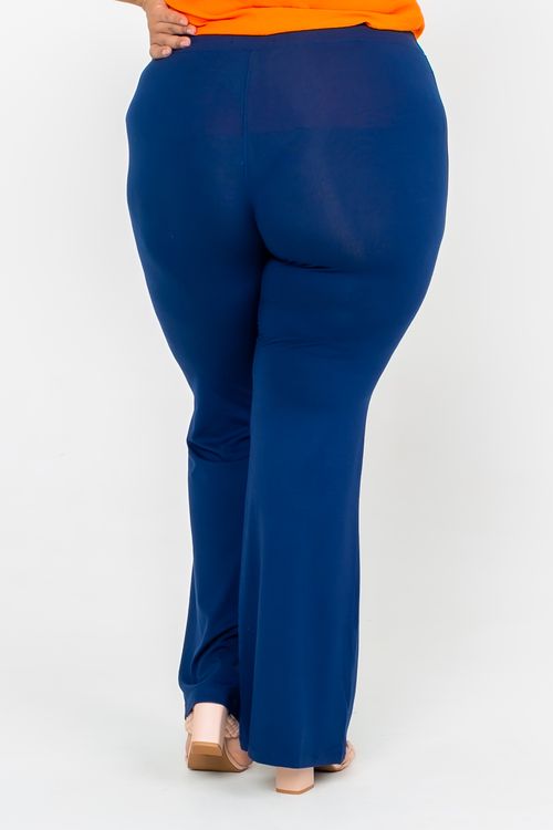 Calça flare  plus size azul marinho