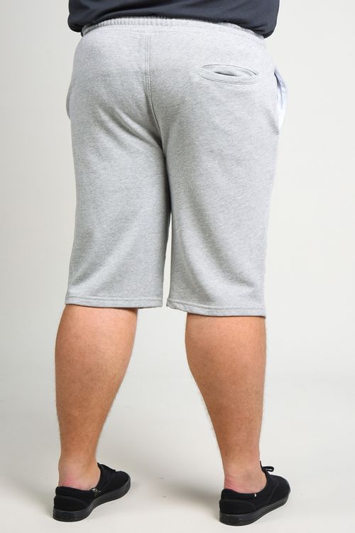 Bermuda de moletom masculina plus size cinza