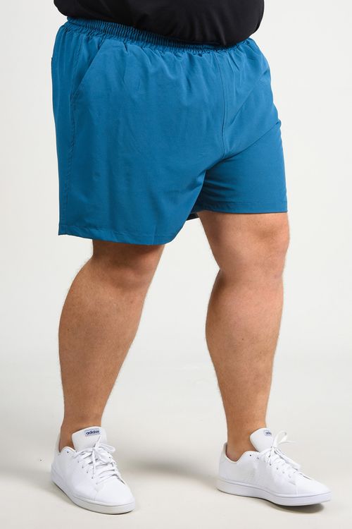 Short tactel com elastano básico plus size azul