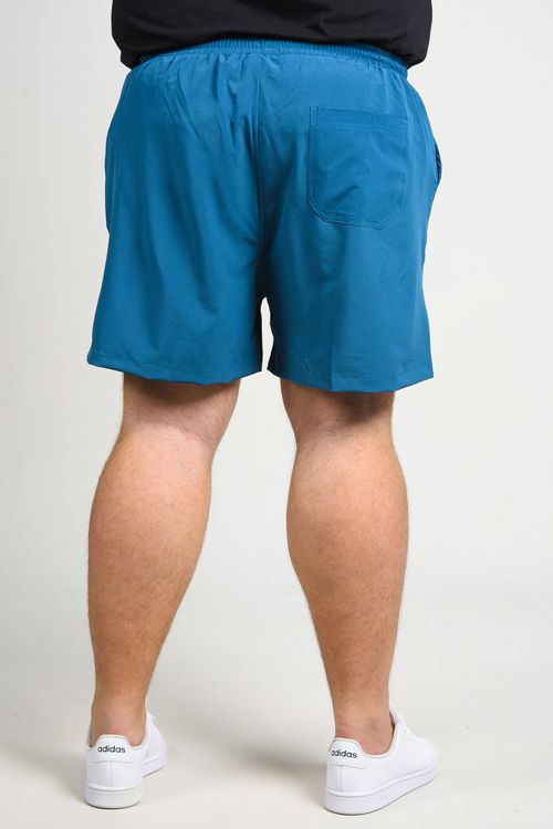 Short tactel com elastano básico plus size azul
