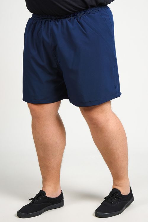 Short tactel com elastano básico plus size azul marinho
