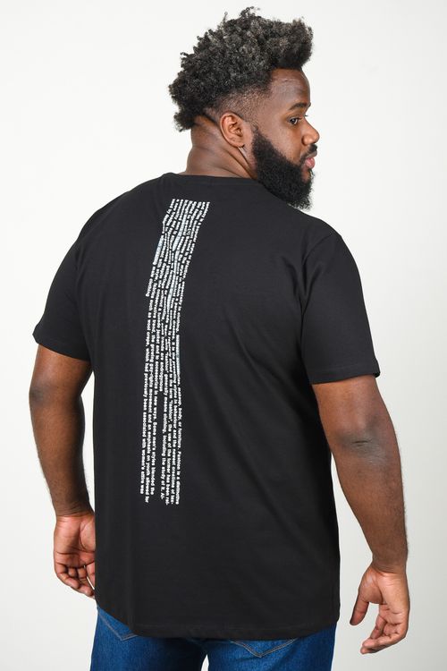 Camiseta  com Estampa nas Costas Preto