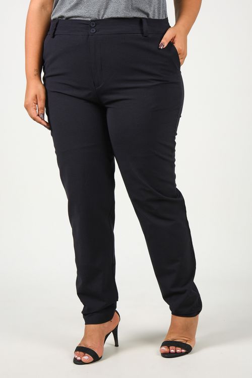 Calça viscolinho  plus size preto