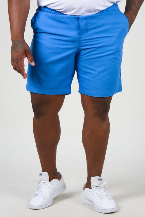 Short sarja liso plus size azul