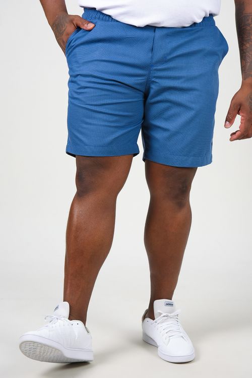 Shorts sarja falso liso plus size azul marinho