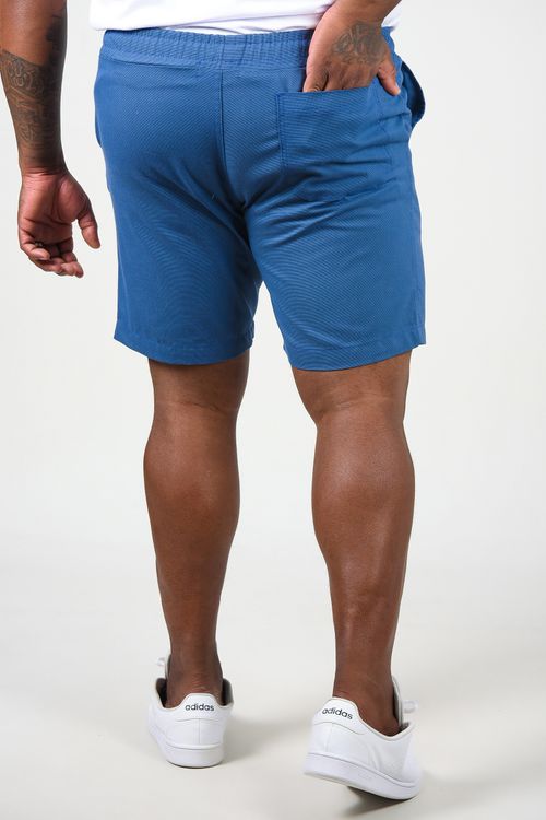 Shorts sarja falso liso plus size azul marinho