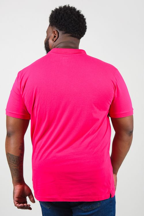 Camisa polo lisa  plus size pink