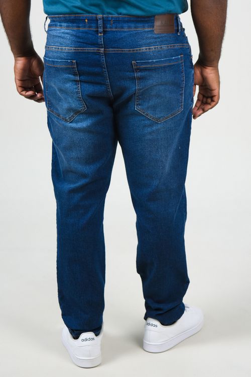 Calça skinny jeans com elastano plus size azul
