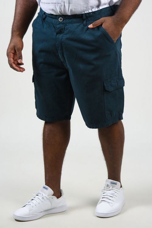 Bermuda sarja básica plus size  azul marinho